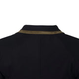 Grand Prix Saltare Premio 4 Button Riding Show Coat, Black with Moss Green - Equiluxe Tack