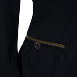 Grand Prix Saltare Premio 4 Button Riding Show Coat, Black with Moss Green - Equiluxe Tack