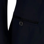 Grand Prix Saltare Premio 4 Button Riding Show Coat, Navy with Black - Equiluxe Tack