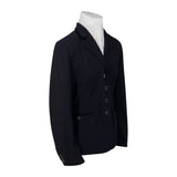 Grand Prix Saltare Premio 4 Button Riding Show Coat, Navy with Black - Equiluxe Tack