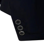 Grand Prix Saltare Premio 4 Button Riding Show Coat, Navy with Black - Equiluxe Tack