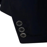 Grand Prix Saltare Premio 4 Button Riding Show Coat, Navy with Black - Equiluxe Tack