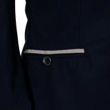 Grand Prix Saltare Premio 4 Button Riding Show Coat, Navy with Grey - Equiluxe Tack