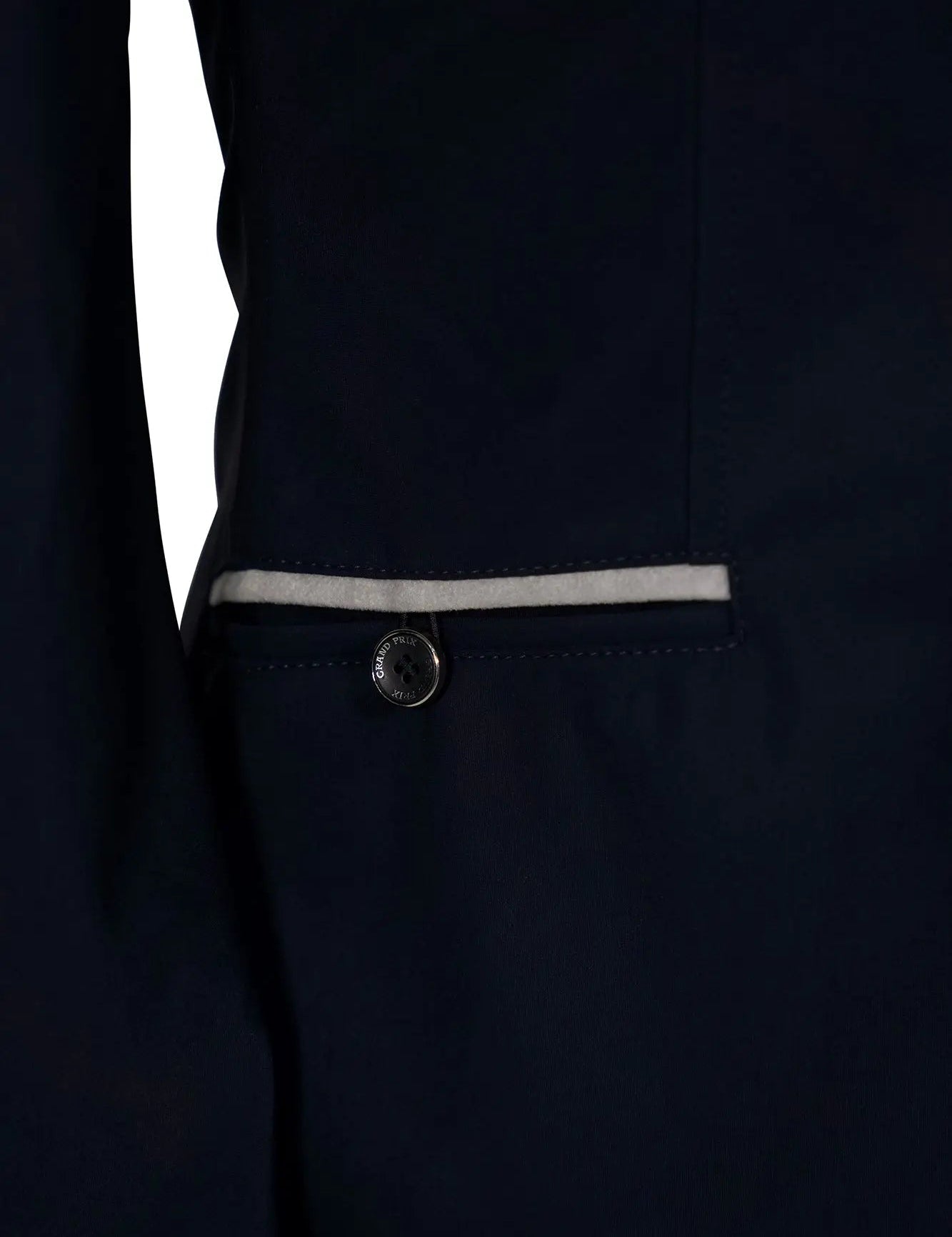 Grand Prix Saltare Premio 4 Button Riding Show Coat, Navy with Grey - Equiluxe Tack
