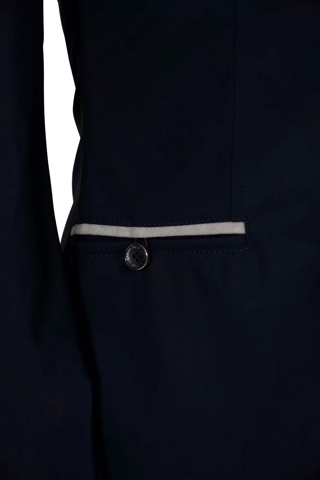 Grand Prix Saltare Premio 4 Button Riding Show Coat, Navy with Grey - Equiluxe Tack