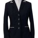 Grand Prix Saltare Premio 4 Button Riding Show Coat, Navy with Grey - Equiluxe Tack