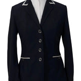 Grand Prix Saltare Premio 4 Button Riding Show Coat, Navy with Grey - Equiluxe Tack