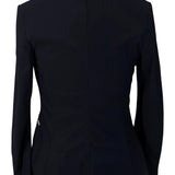 Grand Prix Saltare Premio 4 Button Riding Show Coat, Navy with Grey - Equiluxe Tack