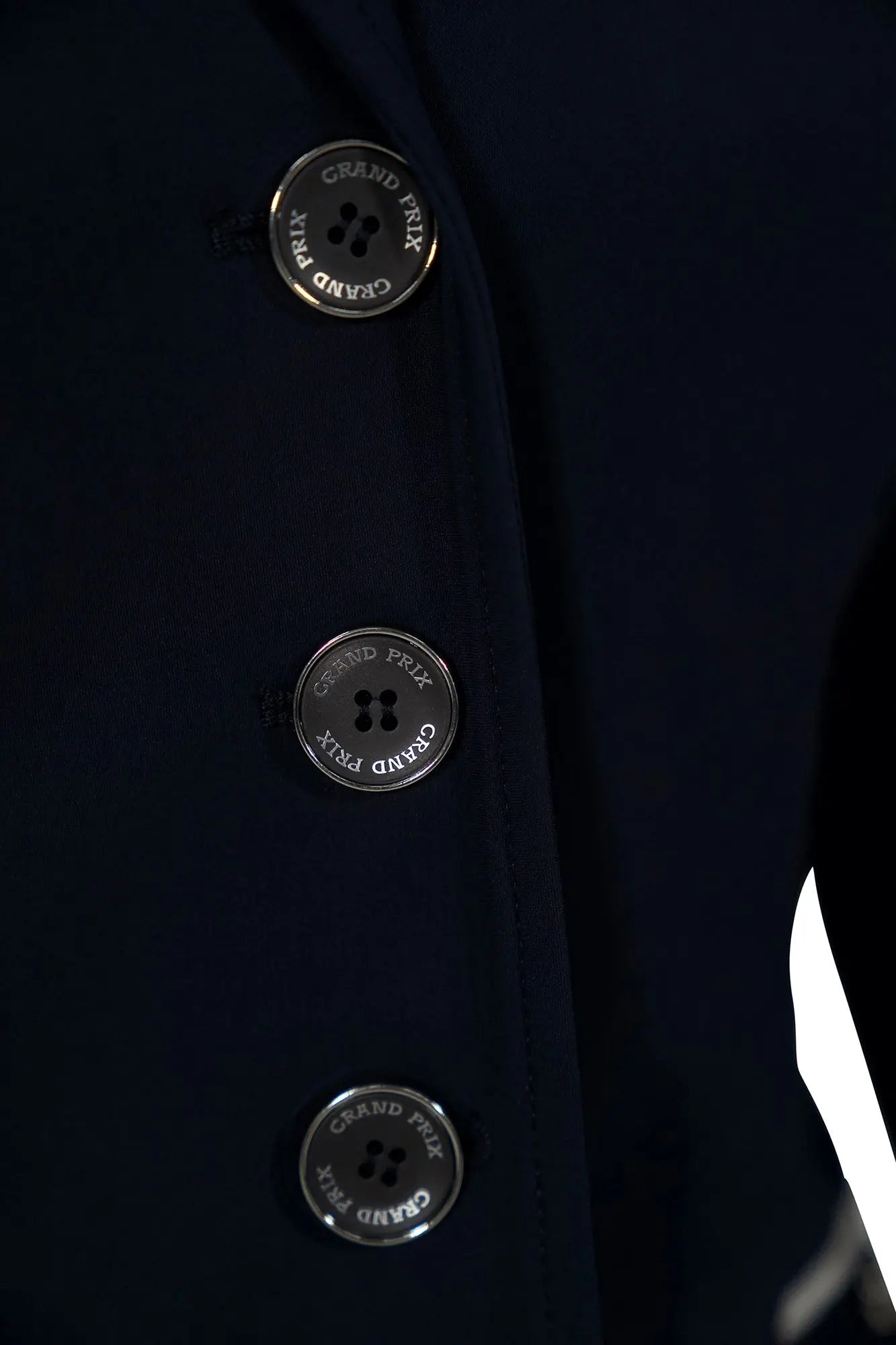 Grand Prix Saltare Premio 4 Button Riding Show Coat, Navy with Grey - Equiluxe Tack