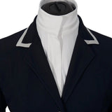 Grand Prix Saltare Premio 4 Button Riding Show Coat, Navy with Grey - Equiluxe Tack