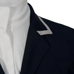 Grand Prix Saltare Premio 4 Button Riding Show Coat, Navy with Grey - Equiluxe Tack