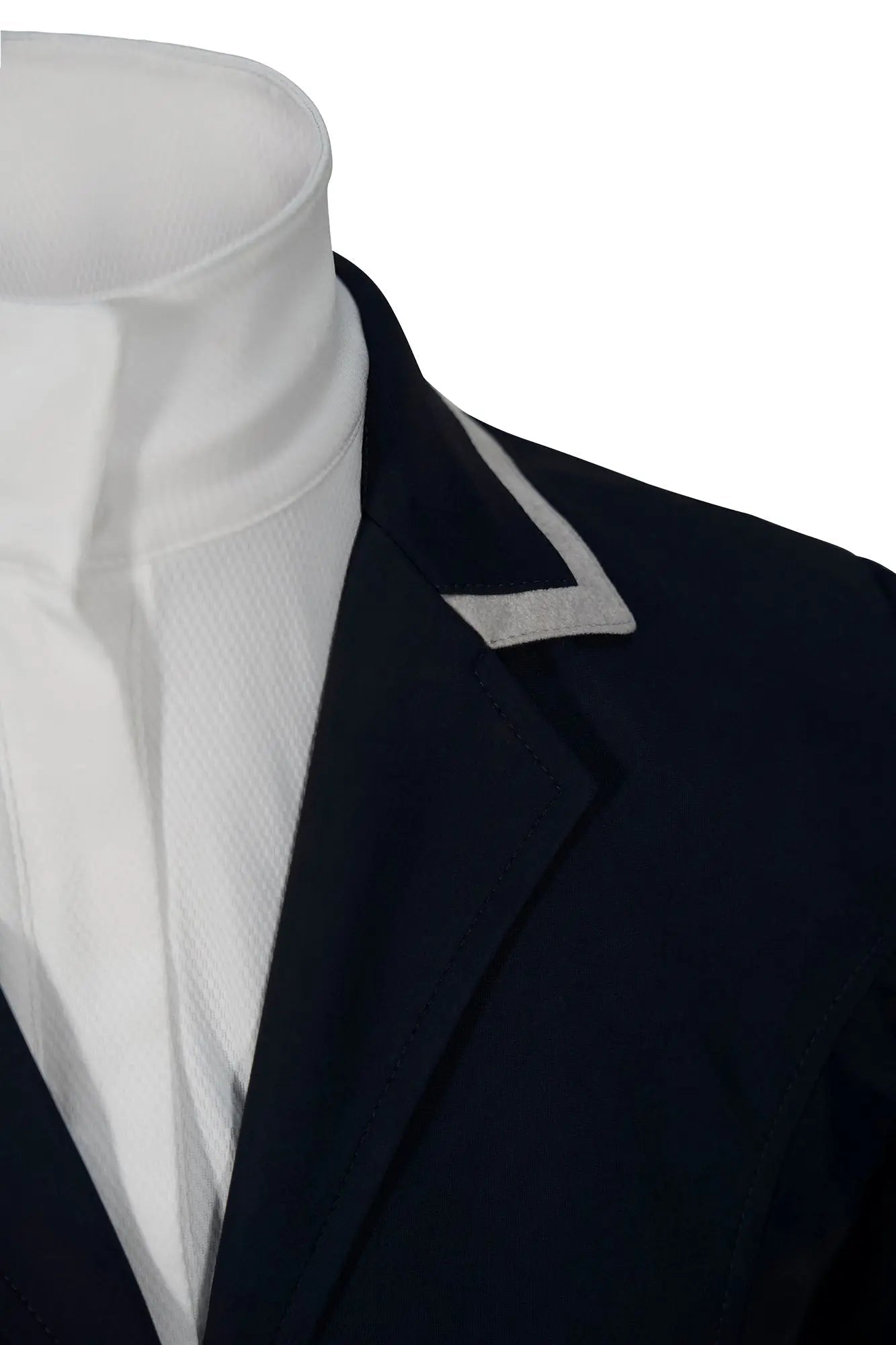 Grand Prix Saltare Premio 4 Button Riding Show Coat, Navy with Grey - Equiluxe Tack
