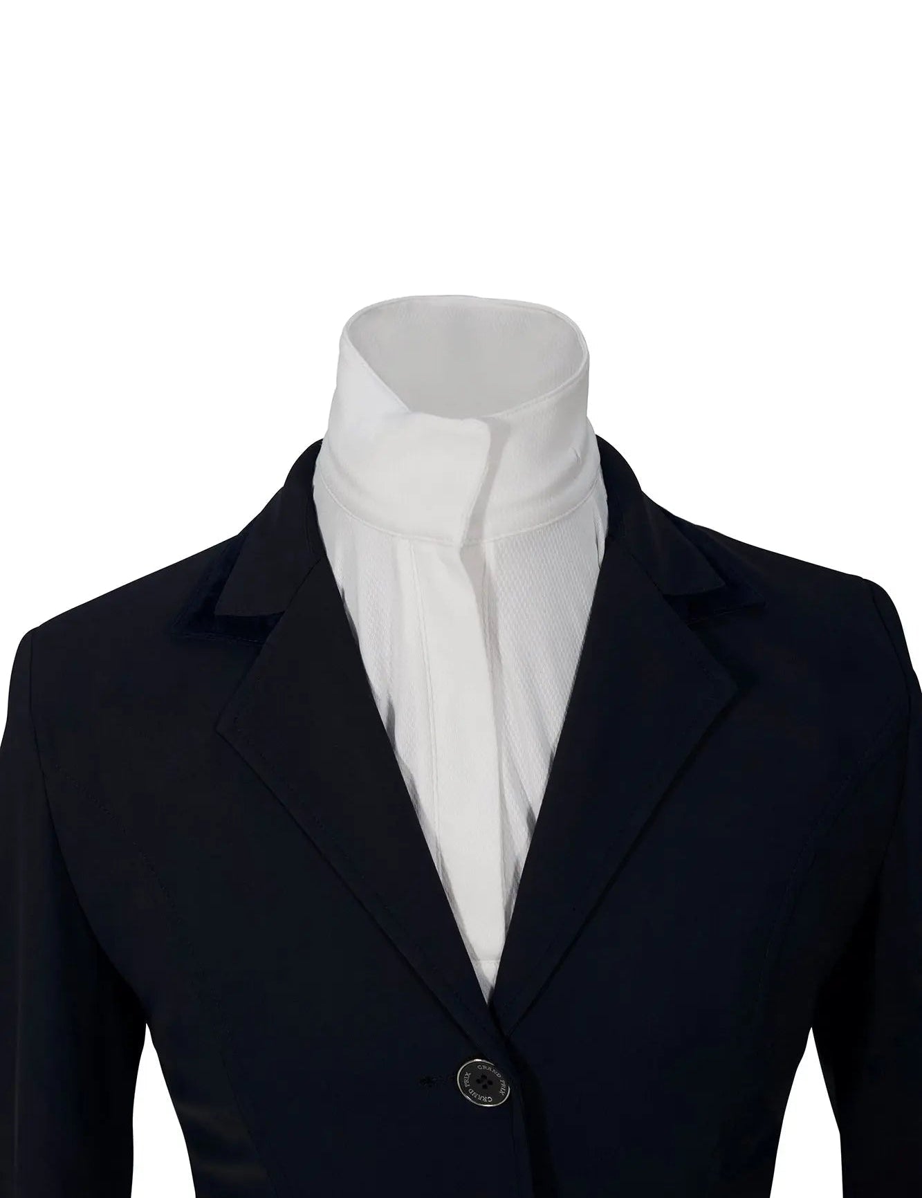 Grand Prix Saltare Premio 4 Button Riding Show Coat, Navy with Navy - Equiluxe Tack