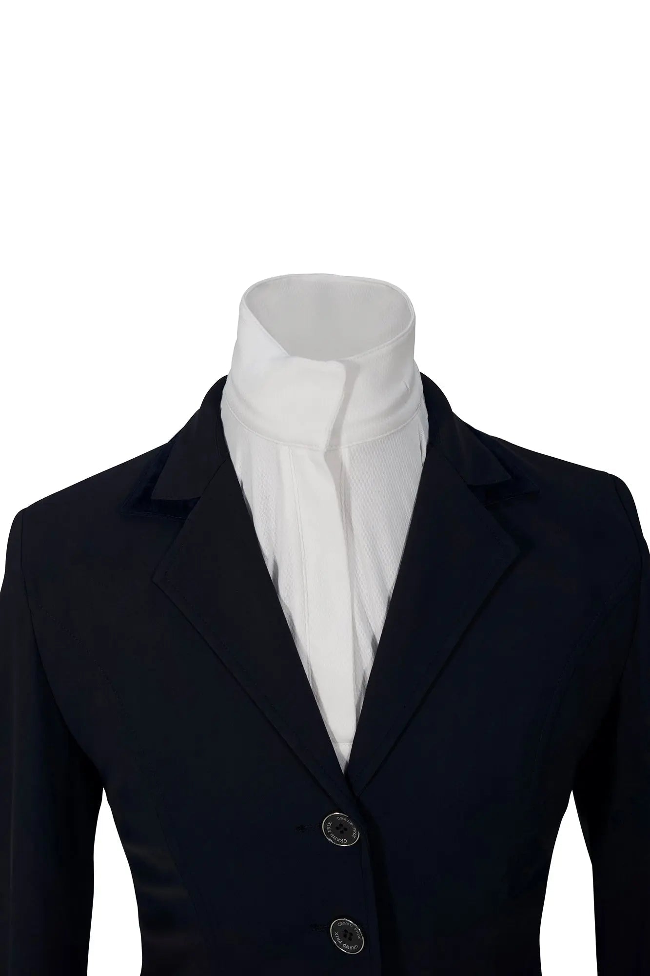 Grand Prix Saltare Premio 4 Button Riding Show Coat, Navy with Navy - Equiluxe Tack