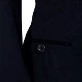 Grand Prix Saltare Premio 4 Button Riding Show Coat, Navy with Navy - Equiluxe Tack