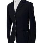 Grand Prix Saltare Premio 4 Button Riding Show Coat, Navy with Navy - Equiluxe Tack
