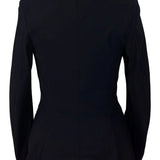 Grand Prix Saltare Premio 4 Button Riding Show Coat, Navy with Navy - Equiluxe Tack