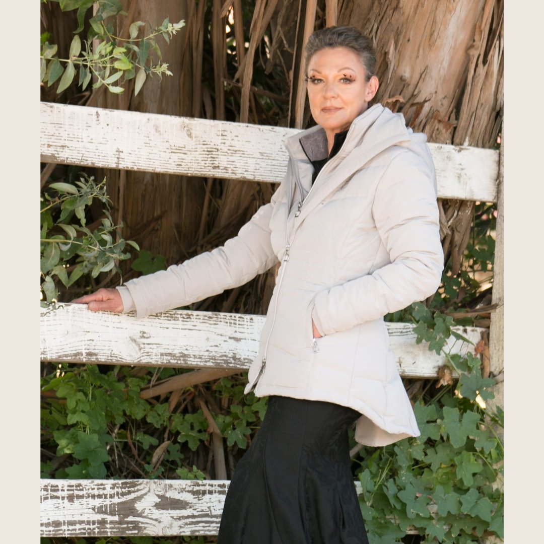 Grey Duck Down Riding Jacket - Dressage Queen Dream - Equiluxe Tack