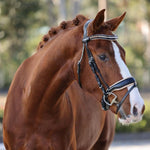 Halter Ego Alexandria - Black Patent Leather Snaffle Bridle with Cream Padding & Rose Gold Piping - Halter Ego® - Equiluxe Tack