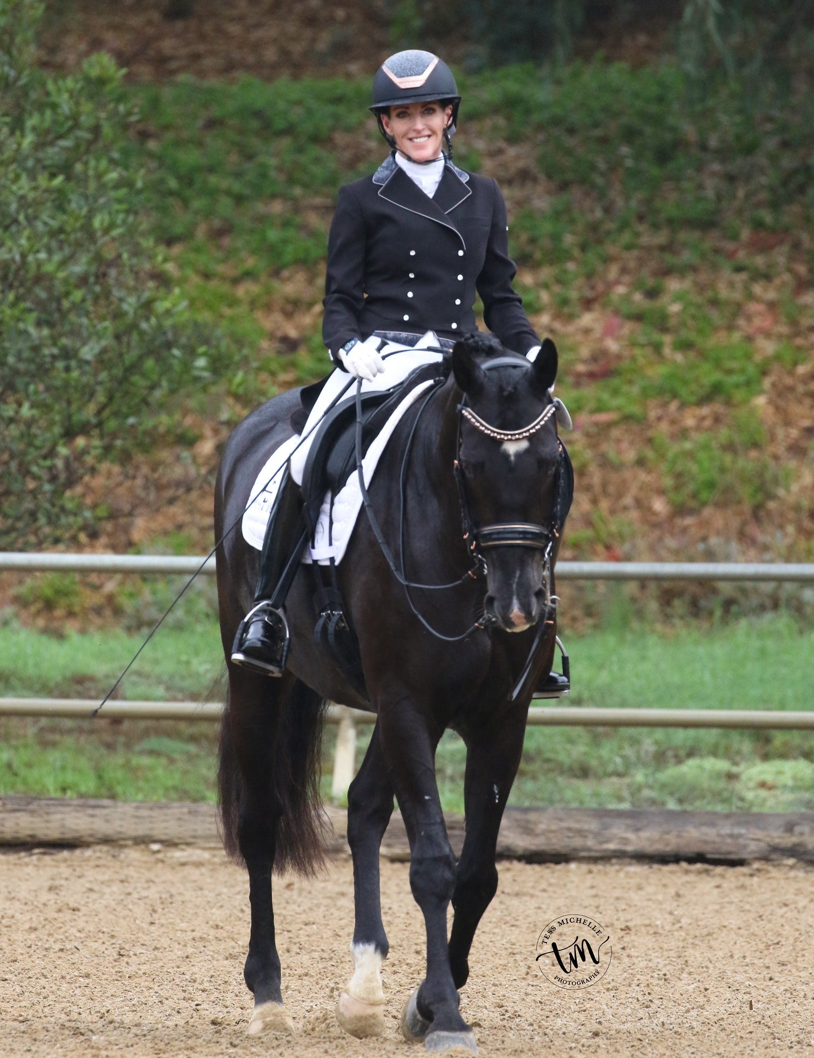 Halter Ego Aurelia Rose Gold Black Patent Double Bridle - Halter Ego® - Equiluxe Tack