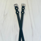 Halter Ego Brixton Black Leather & Clear Crystal Spur Straps - Halter Ego® - Equiluxe Tack