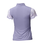 Halter Ego Charlie Short Sleeve Lace Riding Shirt - Mauve - Halter Ego® - Equiluxe Tack