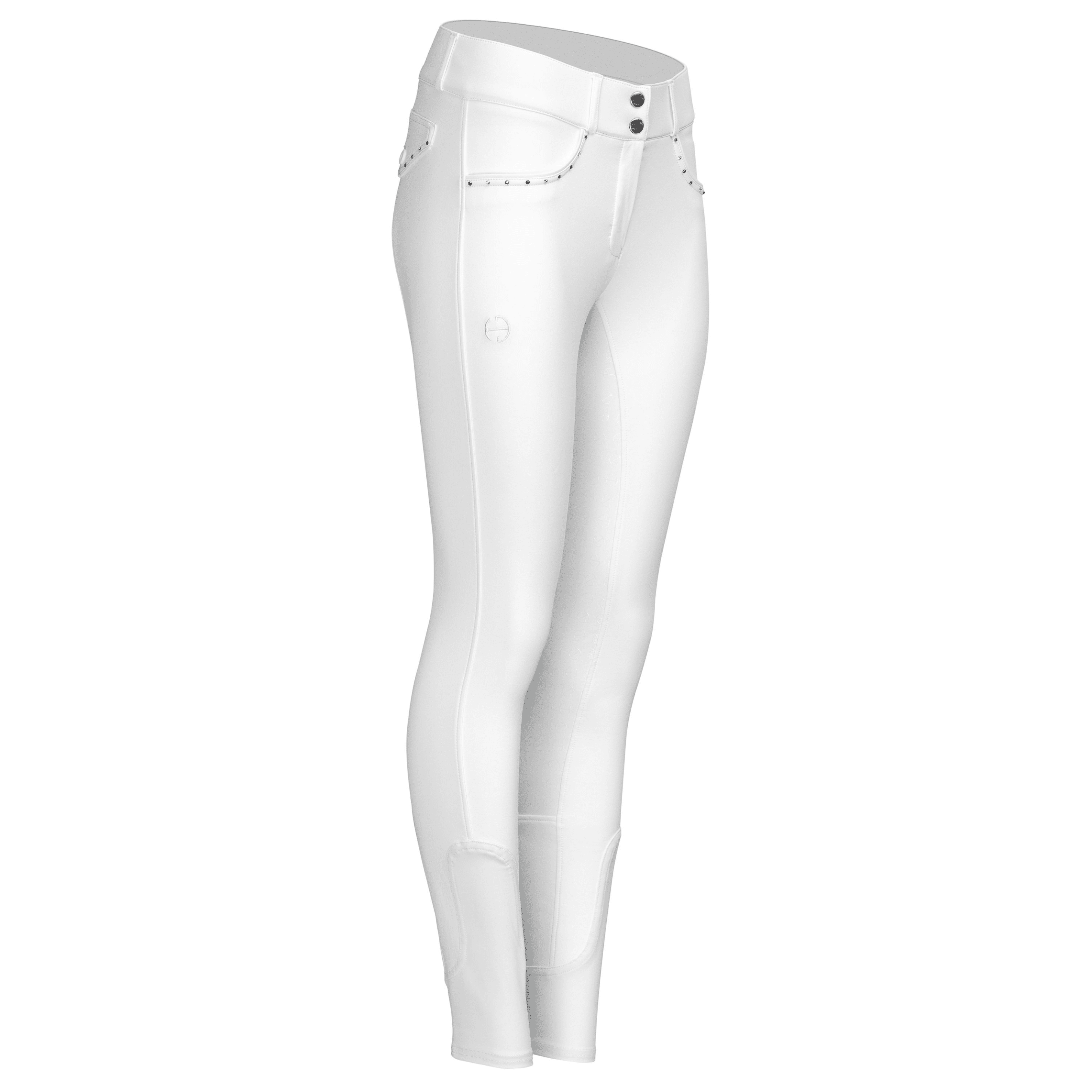 Halter Ego Crystal Evolution Mid - Waist White with White Seat Competition Breeches - Halter Ego® - Equiluxe Tack