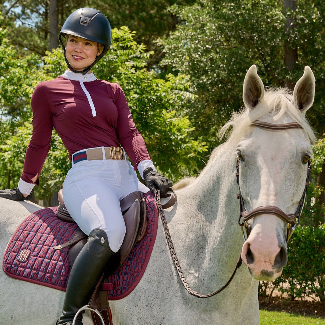 Halter Ego Elyse - Burgundy Long Sleeve Women's Riding Shirt - Halter Ego® - Equiluxe Tack