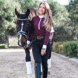 Halter Ego Elyse - Burgundy Long Sleeve Women's Riding Shirt - Halter Ego® - Equiluxe Tack