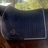 Halter Ego European Cotton Dressage Saddle Pad - Black with Crystal & Gunmetal Trim - Halter Ego® - Equiluxe Tack