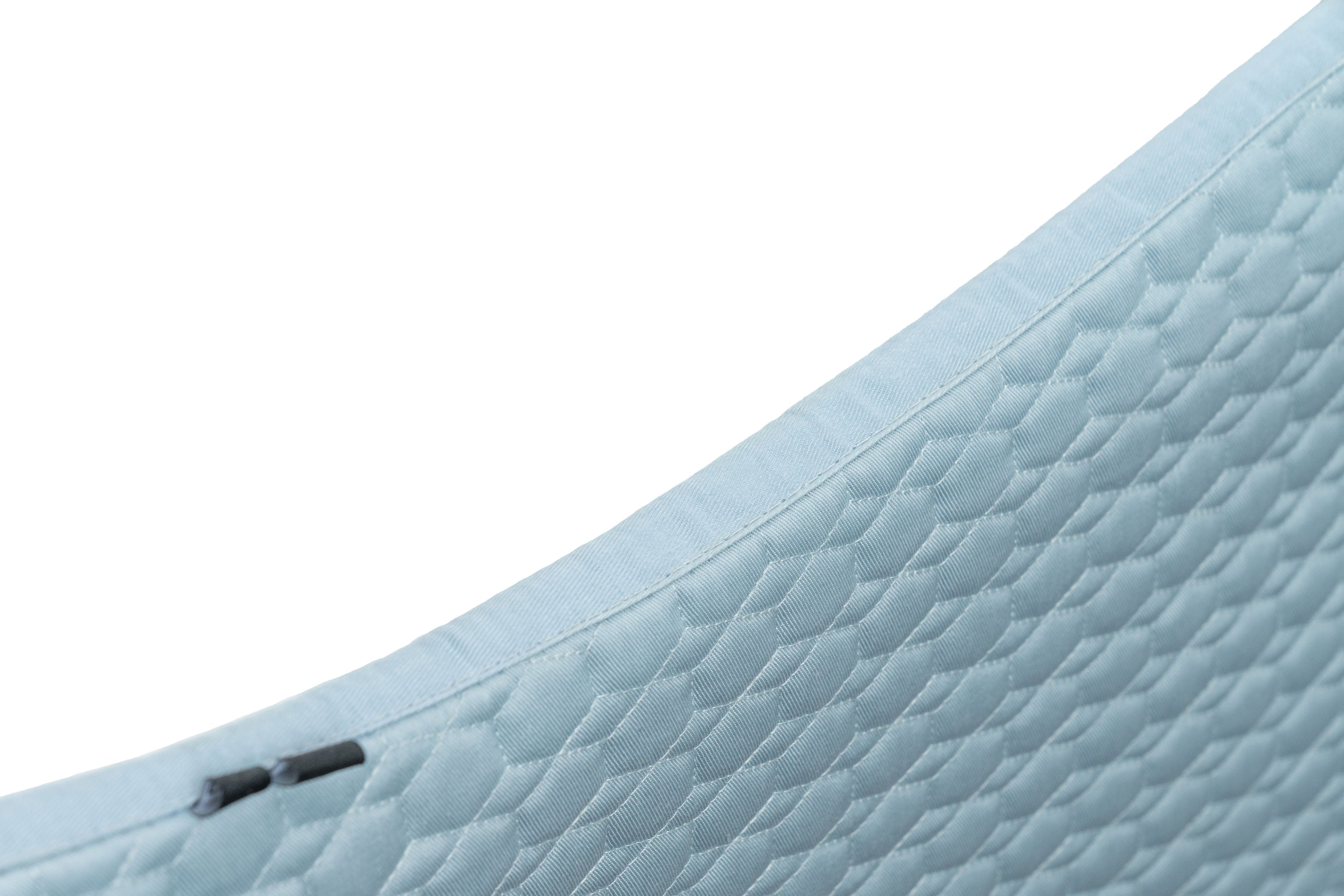 Halter Ego European Cotton Dressage Saddle Pad - Light Blue with Crystals & Light Blue/Silver Twisted Rope Trim - Equiluxe Tack
