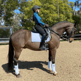 Halter Ego European Cotton Dressage Saddle Pad - White & Black Twist Trim - Halter Ego® - Equiluxe Tack