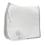 Halter Ego European Cotton Dressage Saddle Pad - White & Black Twist Trim - Halter Ego® - Equiluxe Tack