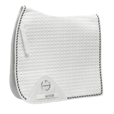Halter Ego European Cotton Dressage Saddle Pad - White & Black Twist Trim - Halter Ego® - Equiluxe Tack