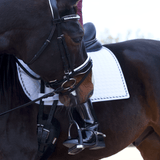Halter Ego European Cotton Dressage Saddle Pad - White & Black Twist Trim - Halter Ego® - Equiluxe Tack