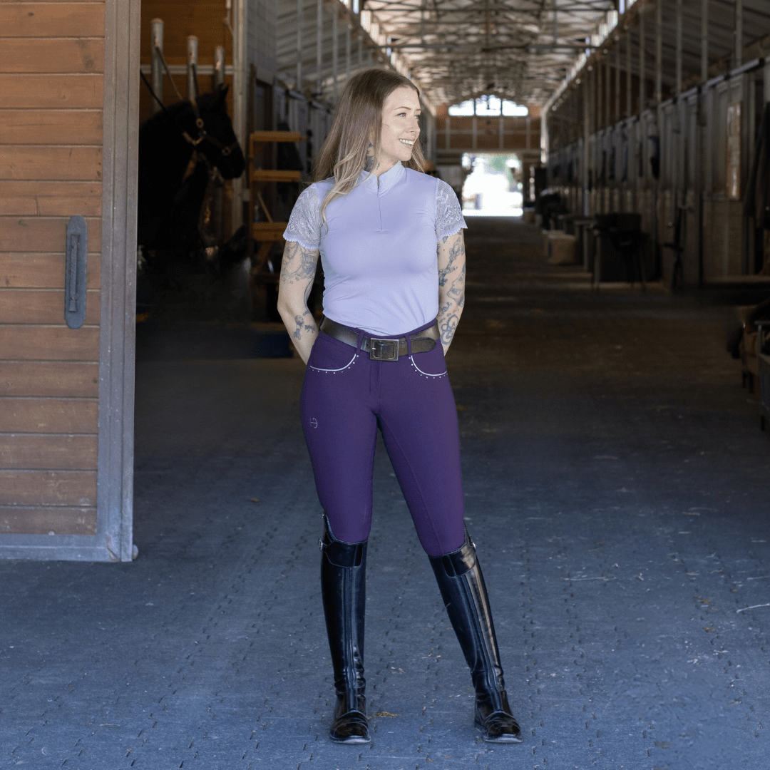 Halter Ego Evolution Full Seat Breeches - Dark Plum - HIGH WAIST - Halter Ego® - Equiluxe Tack