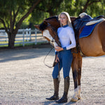 Halter Ego Evolution Knee Patch Breeches - Cadet Blue - Equiluxe Tack