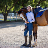 Halter Ego Evolution Knee Patch Breeches - Cadet Blue - Equiluxe Tack