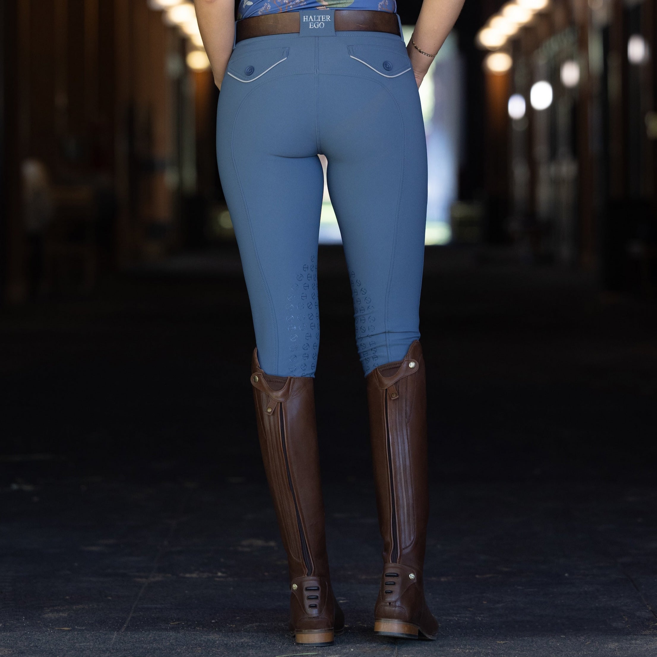 Halter Ego Evolution Knee Patch Breeches - Carolina Blue - Halter Ego® - Equiluxe Tack