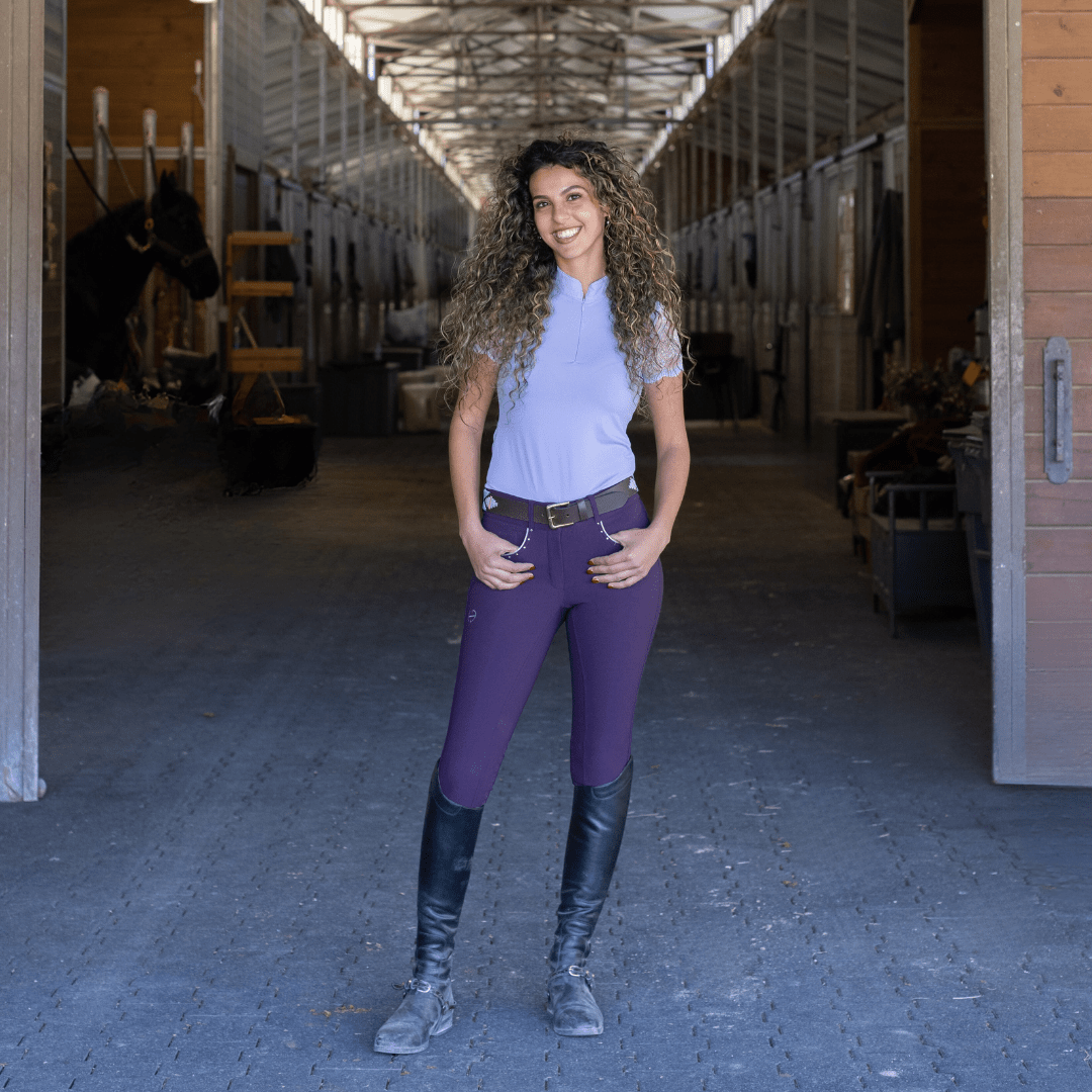 Halter Ego Evolution Knee Patch Breeches - Dark Plum - Halter Ego® - Equiluxe Tack