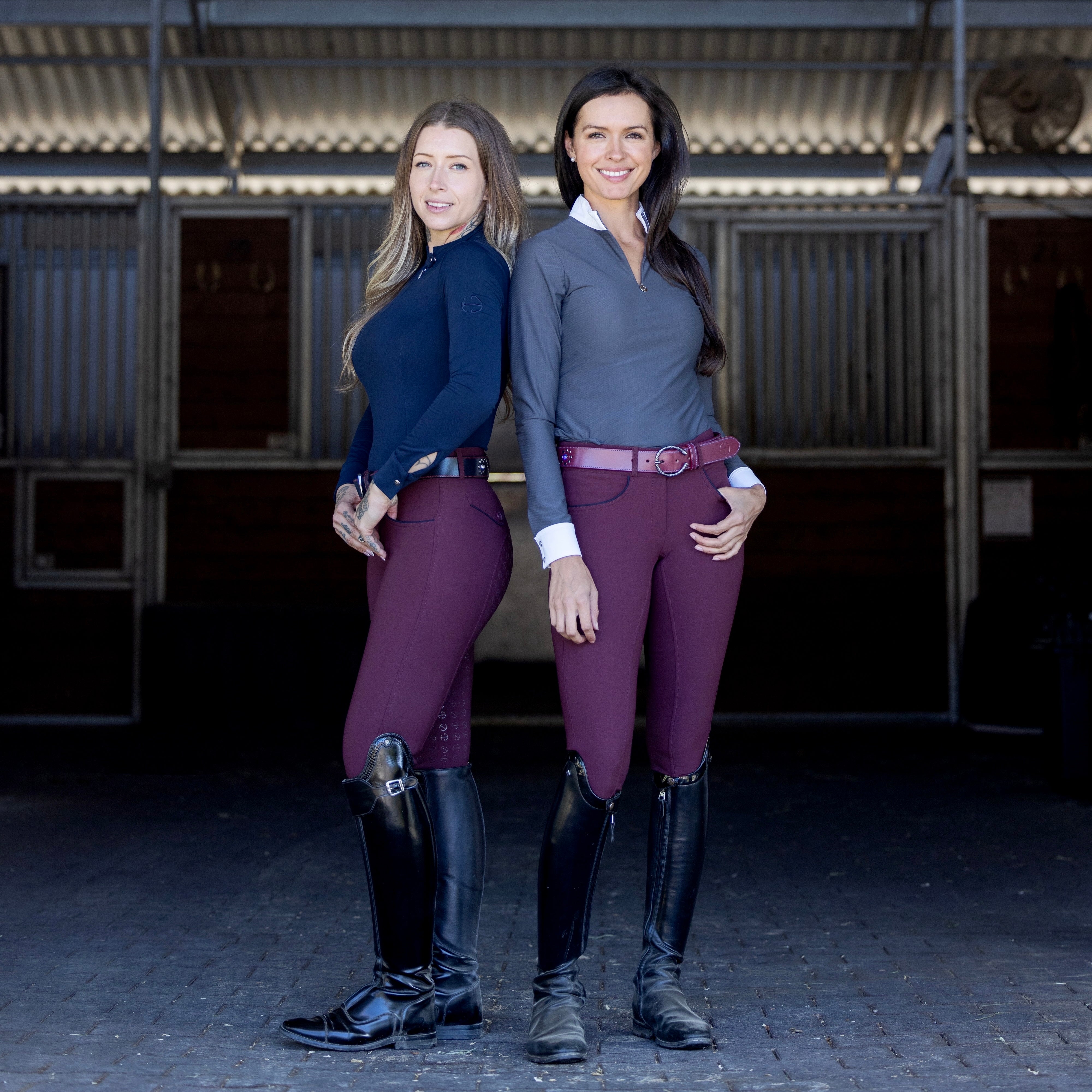 Halter Ego Evolution Knee Patch Breeches - Merlot - Halter Ego® - Equiluxe Tack