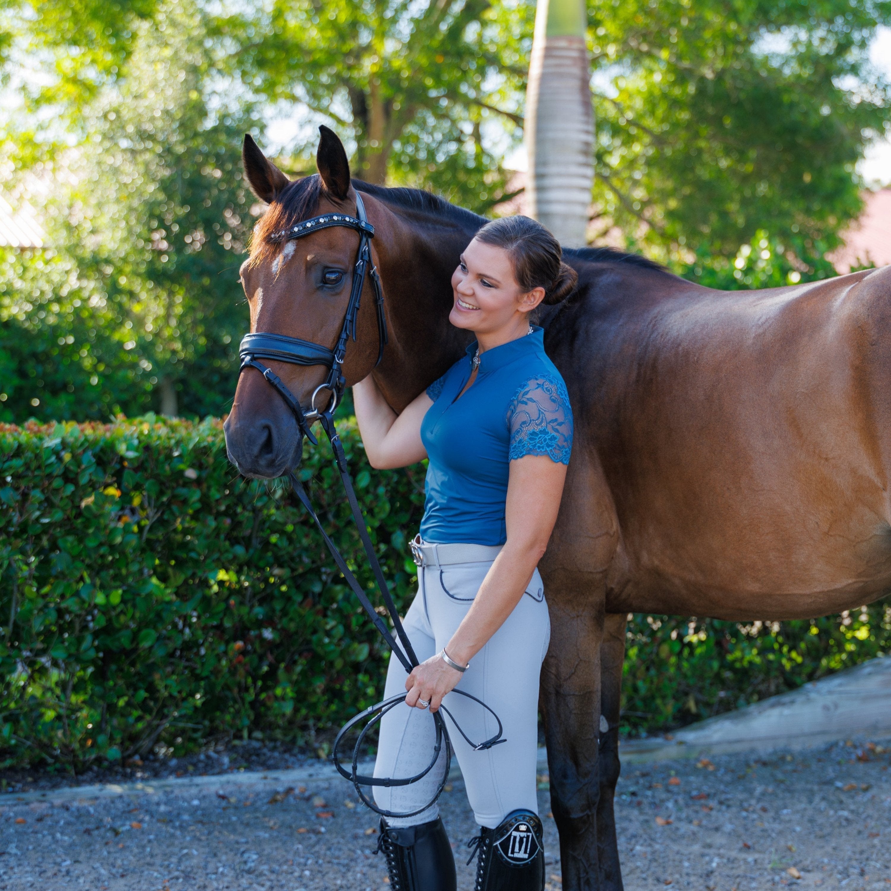 Halter Ego Evolution Mid Waist Full Seat Breeches - Light Alloy Gray - Halter Ego® - Equiluxe Tack