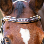 Halter Ego Florentina - Brown Patent Leather Snaffle with Cream Padding & Rose Gold Piping - Equiluxe Tack
