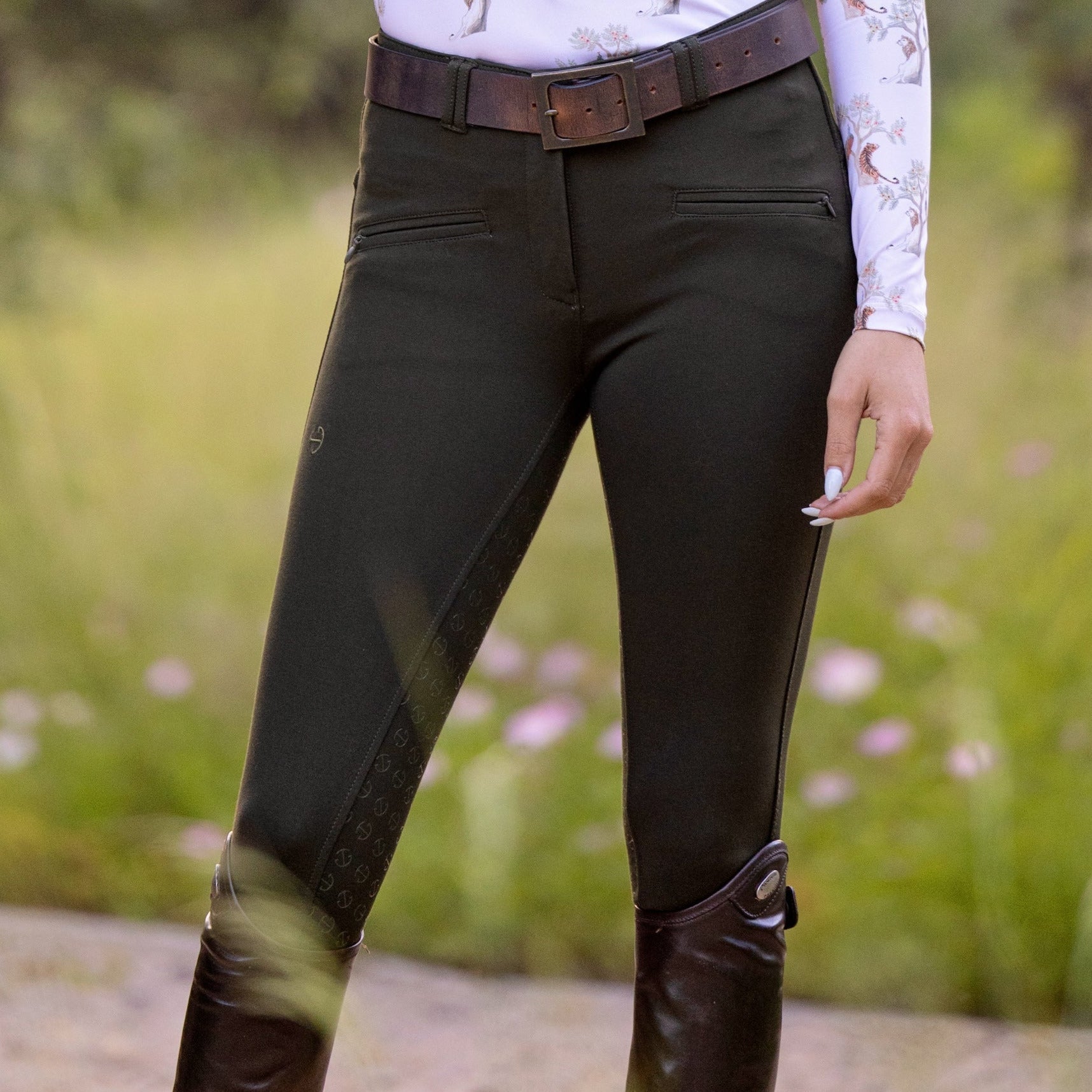 Halter Ego Kimberly Full Seat Breeches - Army Green - Halter Ego® - Equiluxe Tack