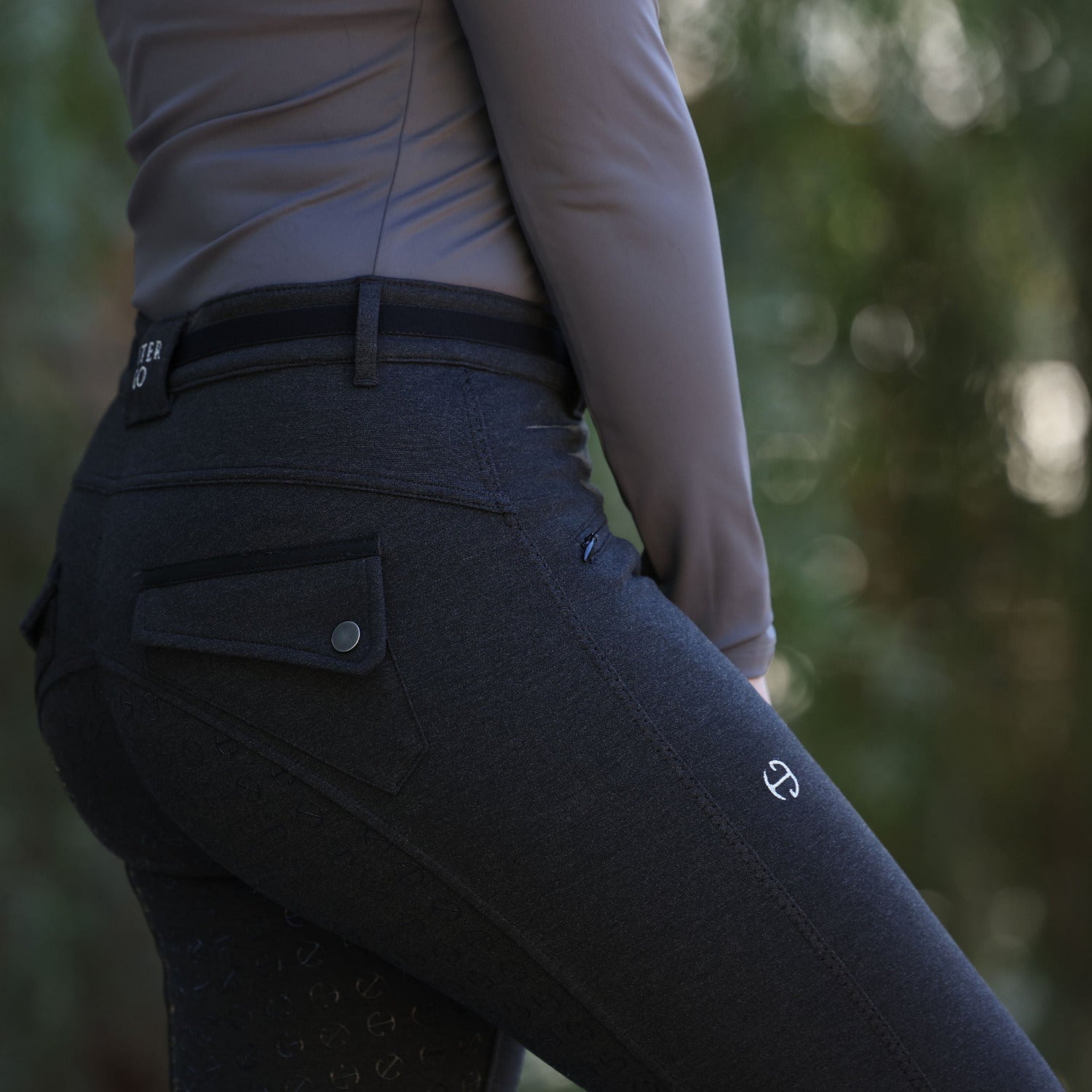 Halter Ego Kimberly Full Seat Breeches - Dark Heather Grey - Halter Ego® - Equiluxe Tack