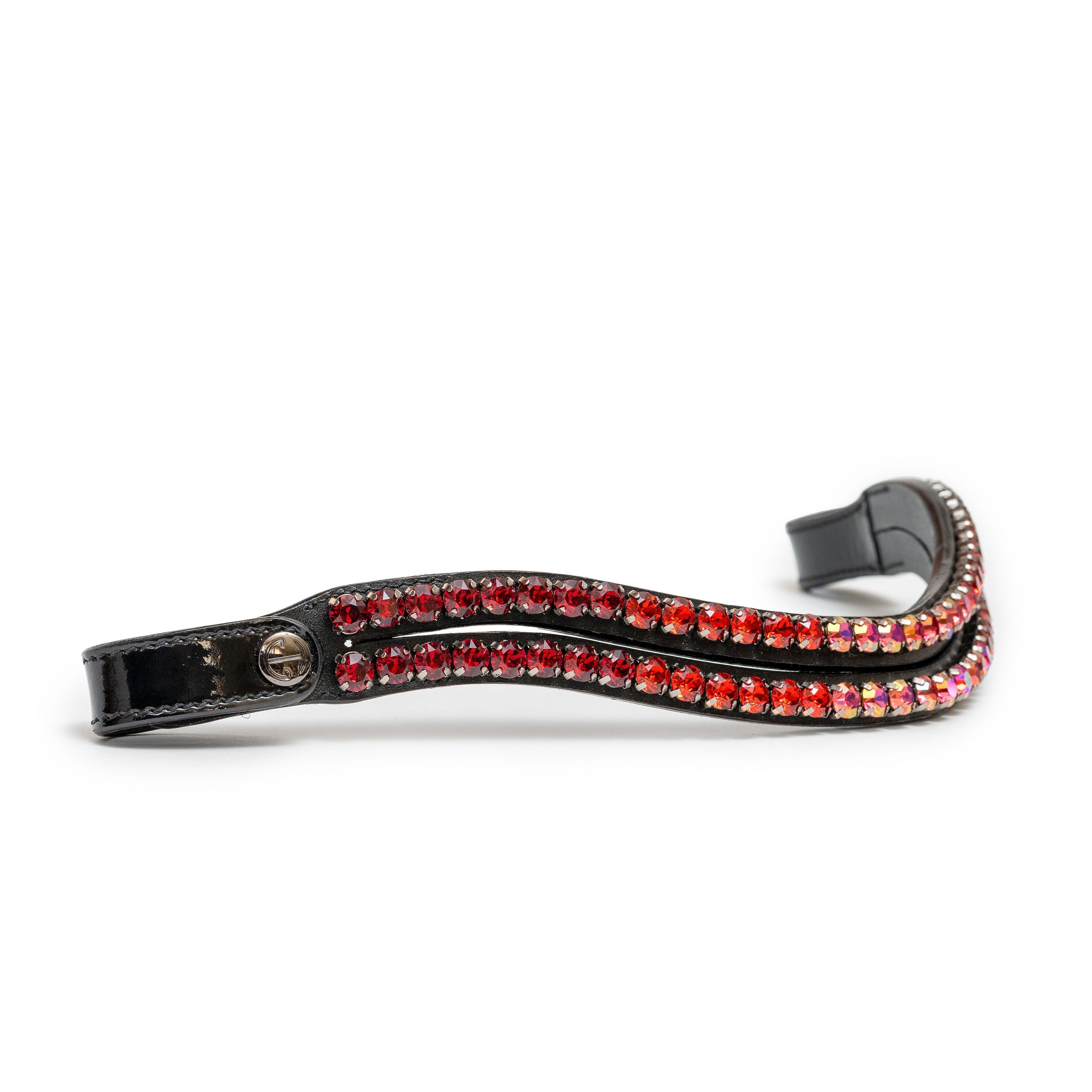 Halter Ego Limelight Two Row Wave Browband - Scarlet Flame - Halter Ego® - Equiluxe Tack