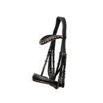 Halter Ego LIMITED EDITION: Aurelia Black Patent & Rose Gold Double Bridle - Equiluxe Tack