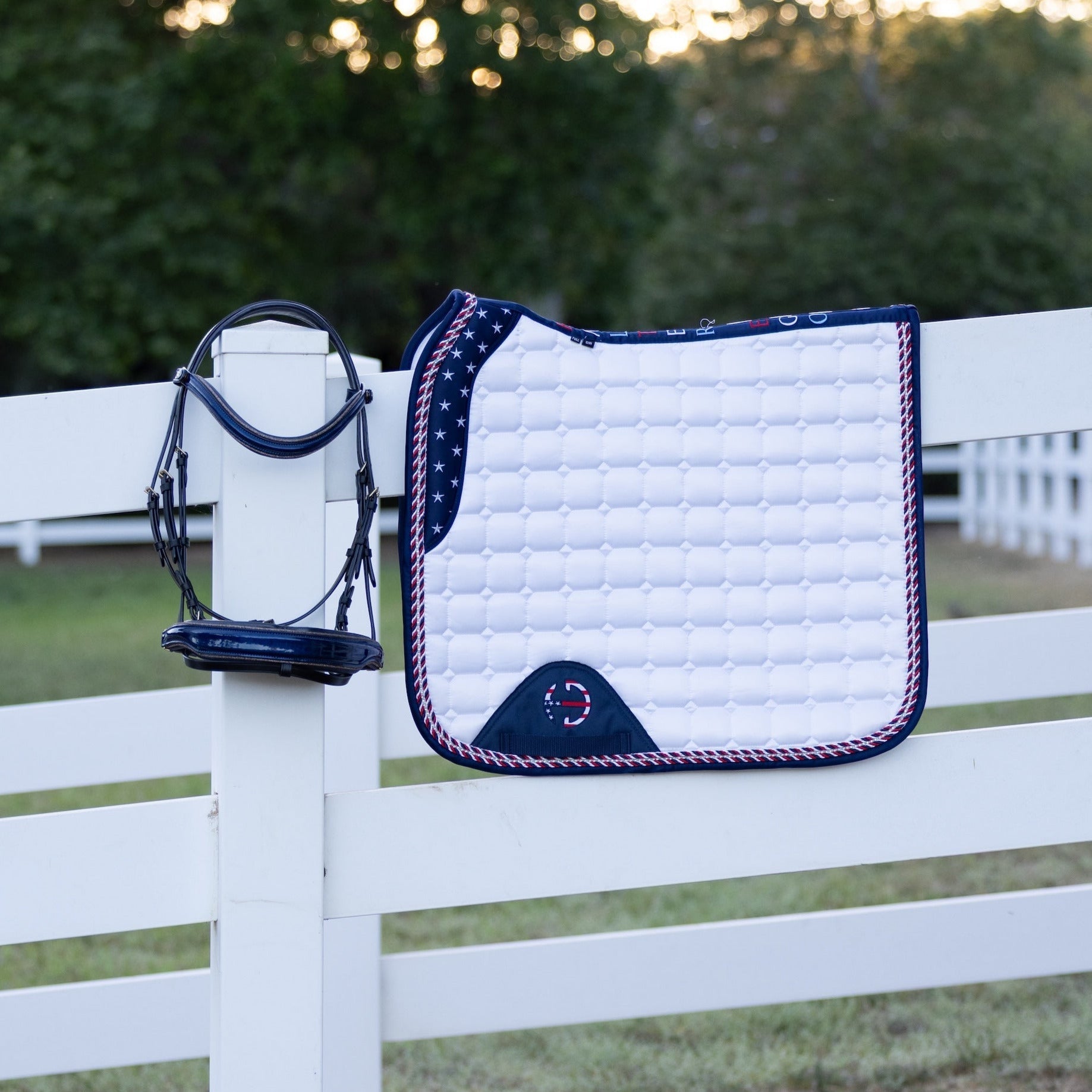 Halter Ego Limited Edition TEAM USA Satin Classic Dressage Saddle Pad (Cob) - Halter Ego® - Equiluxe Tack