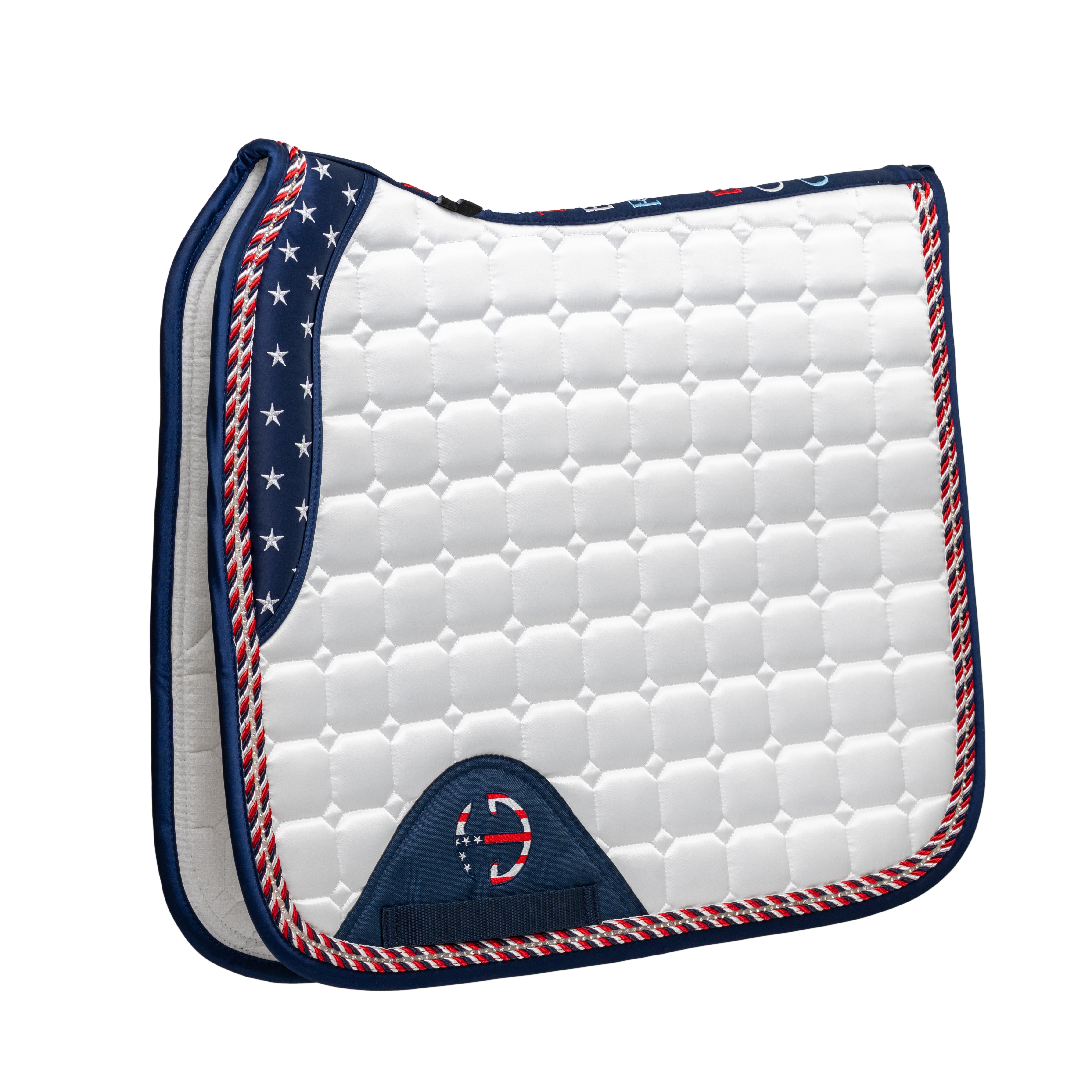 Halter Ego Limited Edition TEAM USA Satin Classic Dressage Saddle Pad (Full) - Halter Ego® - Equiluxe Tack