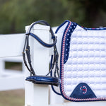 Halter Ego Limited Edition TEAM USA Satin Classic Dressage Saddle Pad (Full) - Halter Ego® - Equiluxe Tack